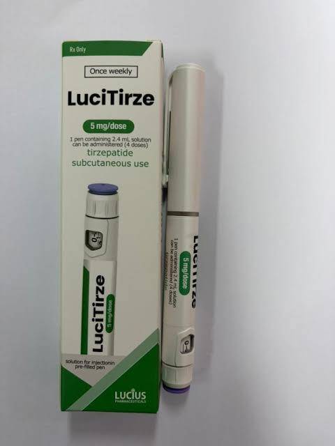 LuciTirze 5mg injection (Tirzepatide) LuciTirze 5mg Injection (Tirzepatide) by Lucius Pharmaceuticals – 4 doses for Type 2 diabetes and weight management.