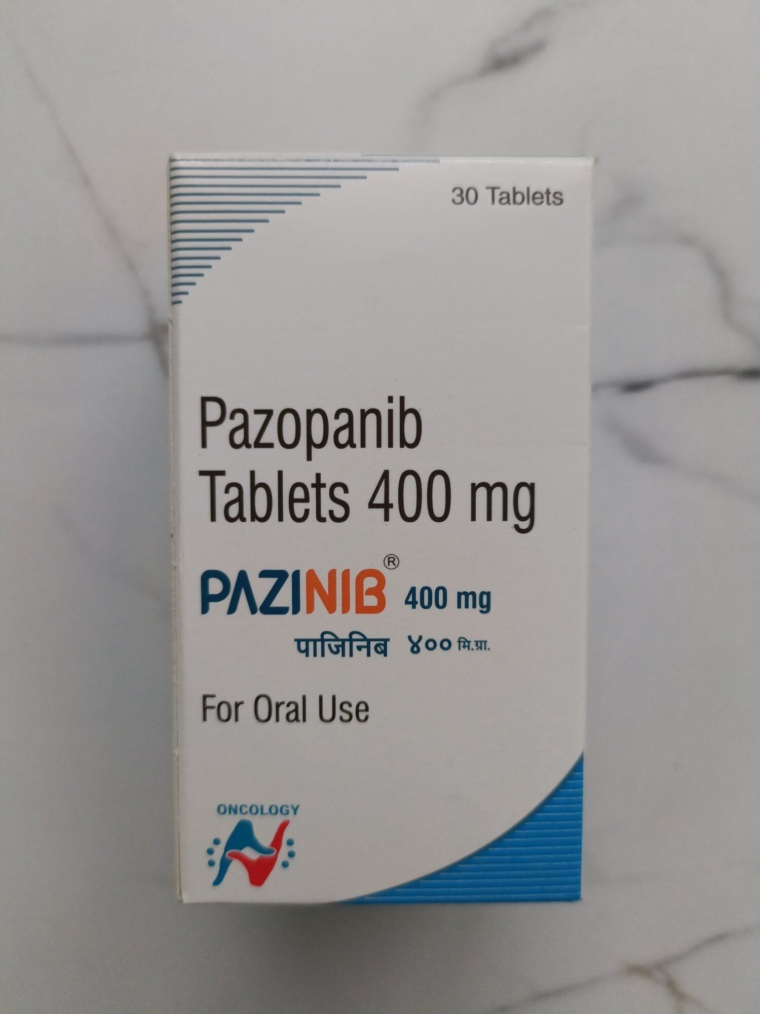 Pezinib 400mg Tablet (Pazopanib) pack – Original anti-cancer medicine used for renal cell carcinoma and soft tissue sarcoma. Available at MedicineWalyDost.com.