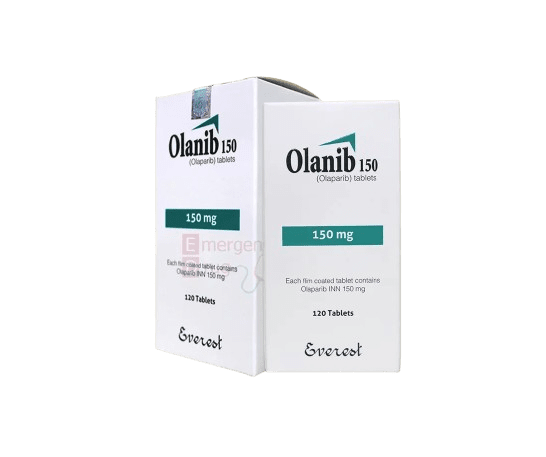 Olanib 150mg Tablet pack – PARP inhibitor for BRCA-mutated ovarian, breast, pancreatic, and prostate cancer.