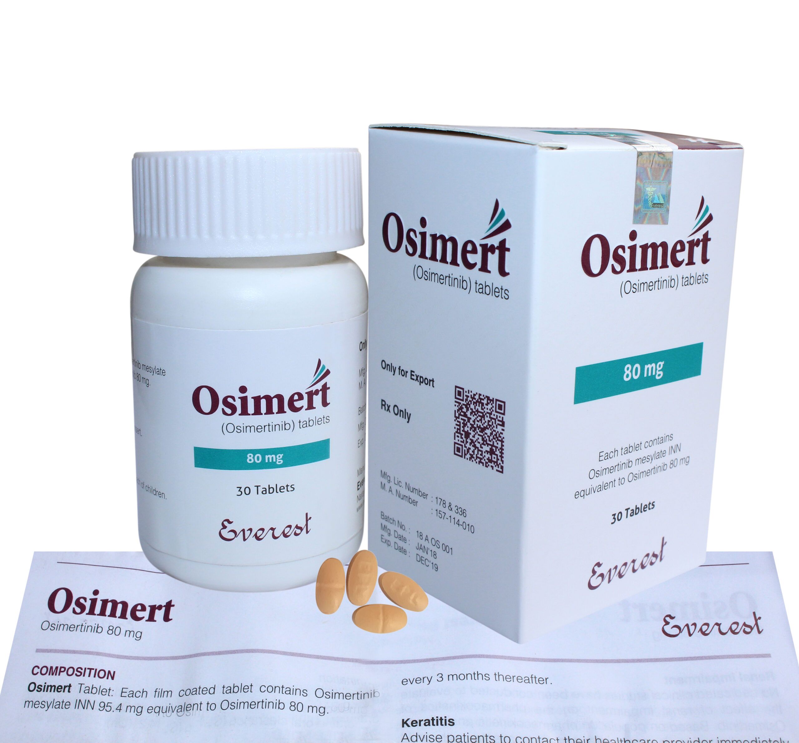 Osimert 80mg Tablet - osimertinib 80 mg for EGFR mutation lung cancer treatment